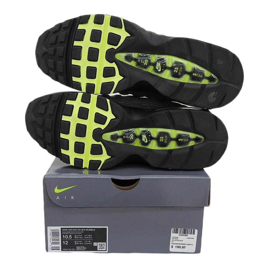 NIKE ナイキ 美品 Air Max 95 OG Big Bubble シューズ メンズ BLACK NEON YELLOW COOL GREY ブラック イエロー グレー 28.5cm HM4740-001 シューズ