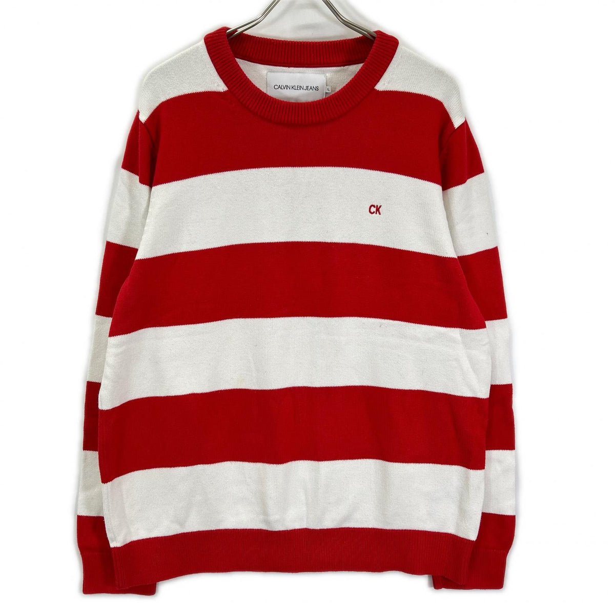 Calvin Klein Jeans Calvin Klein Jeans white × red striped knit top