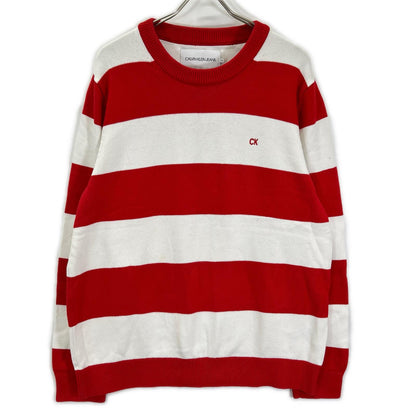 Calvin Klein Jeans Calvin Klein Jeans white × red striped knit top