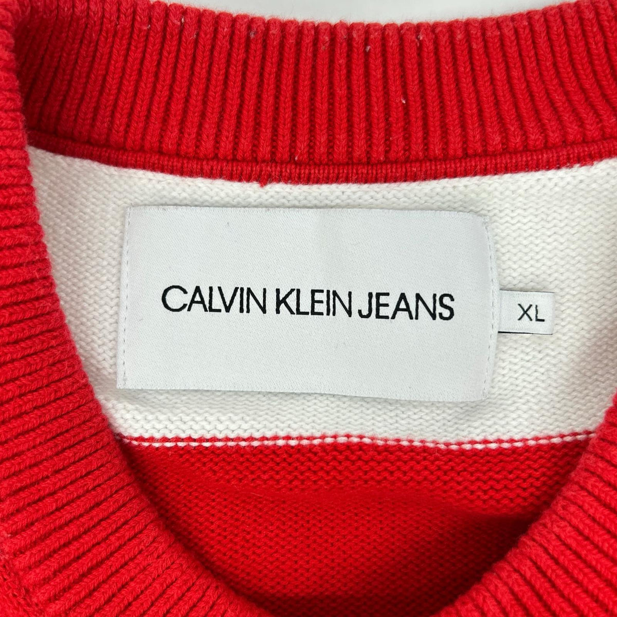 Calvin Klein Jeans Calvin Klein Jeans white × red striped knit top