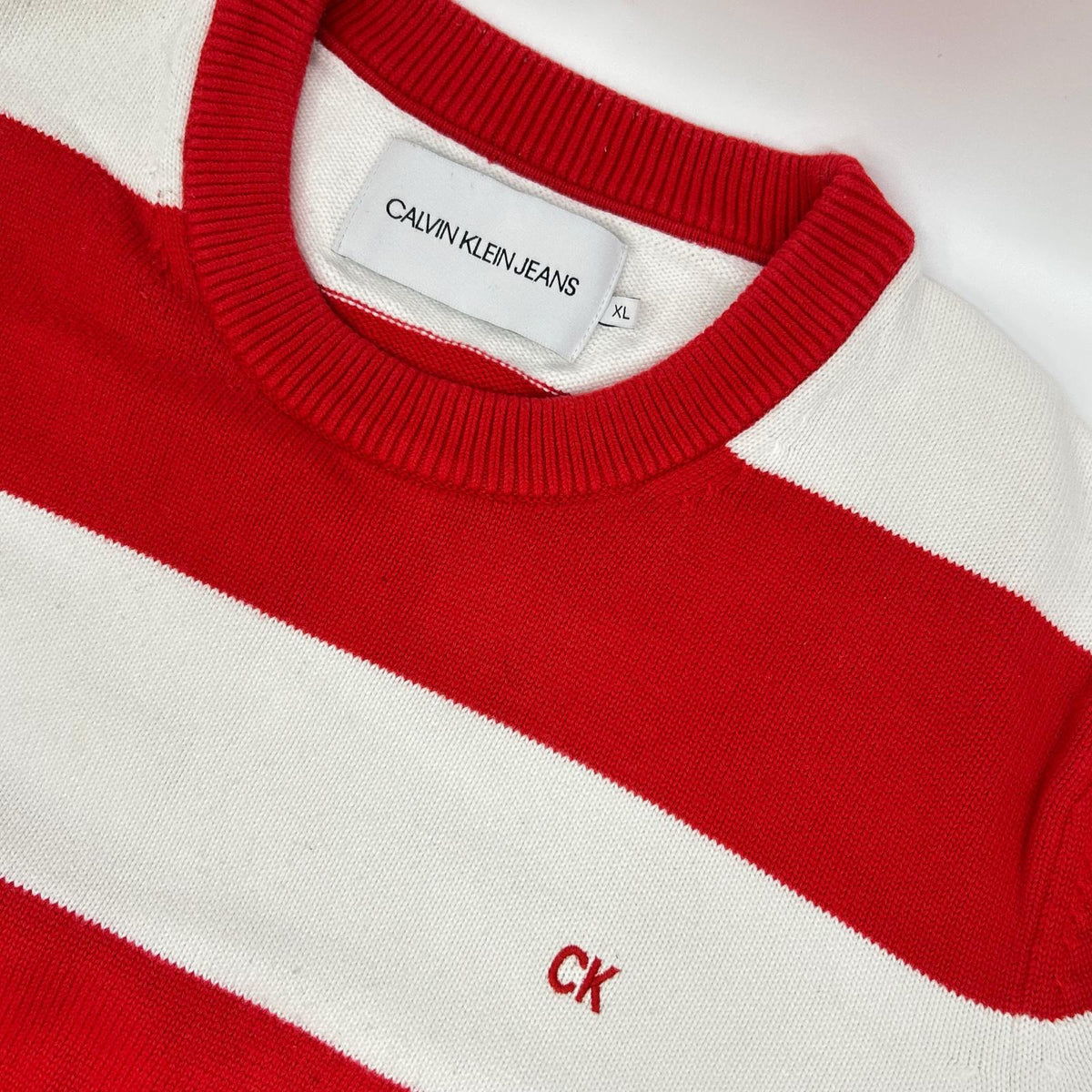 Calvin Klein Jeans Calvin Klein Jeans white × red striped knit top