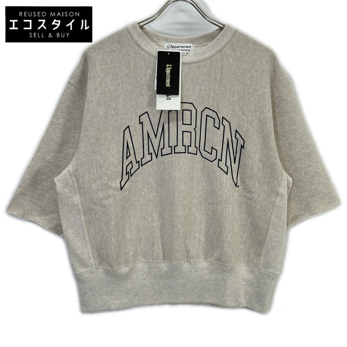 AMERICANA アメリカーナ ×L'Appartement アパルトモン BRF-683A グレー カットオフ スウェット クルー トレーナー トップス