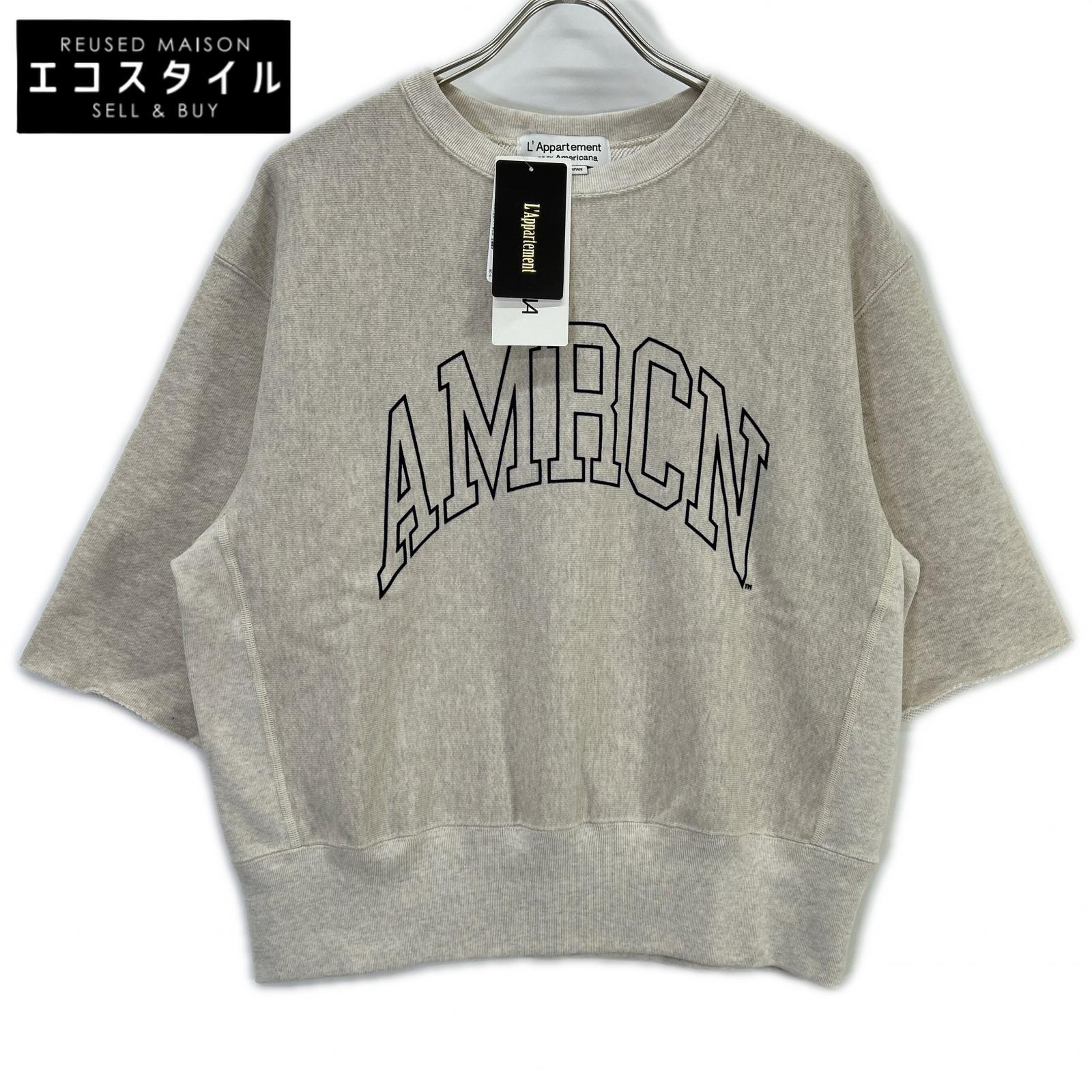 AMERICANA アメリカーナ ×L'Appartement アパルトモン BRF-683A グレー カットオフ スウェット クルー トレーナー トップス