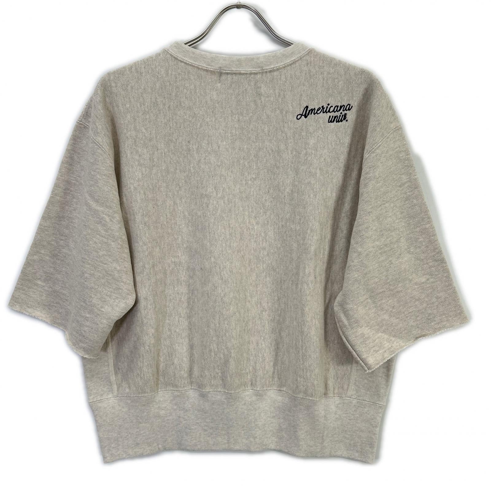AMERICANA アメリカーナ ×L'Appartement アパルトモン BRF-683A グレー カットオフ スウェット クルー トレーナー トップス