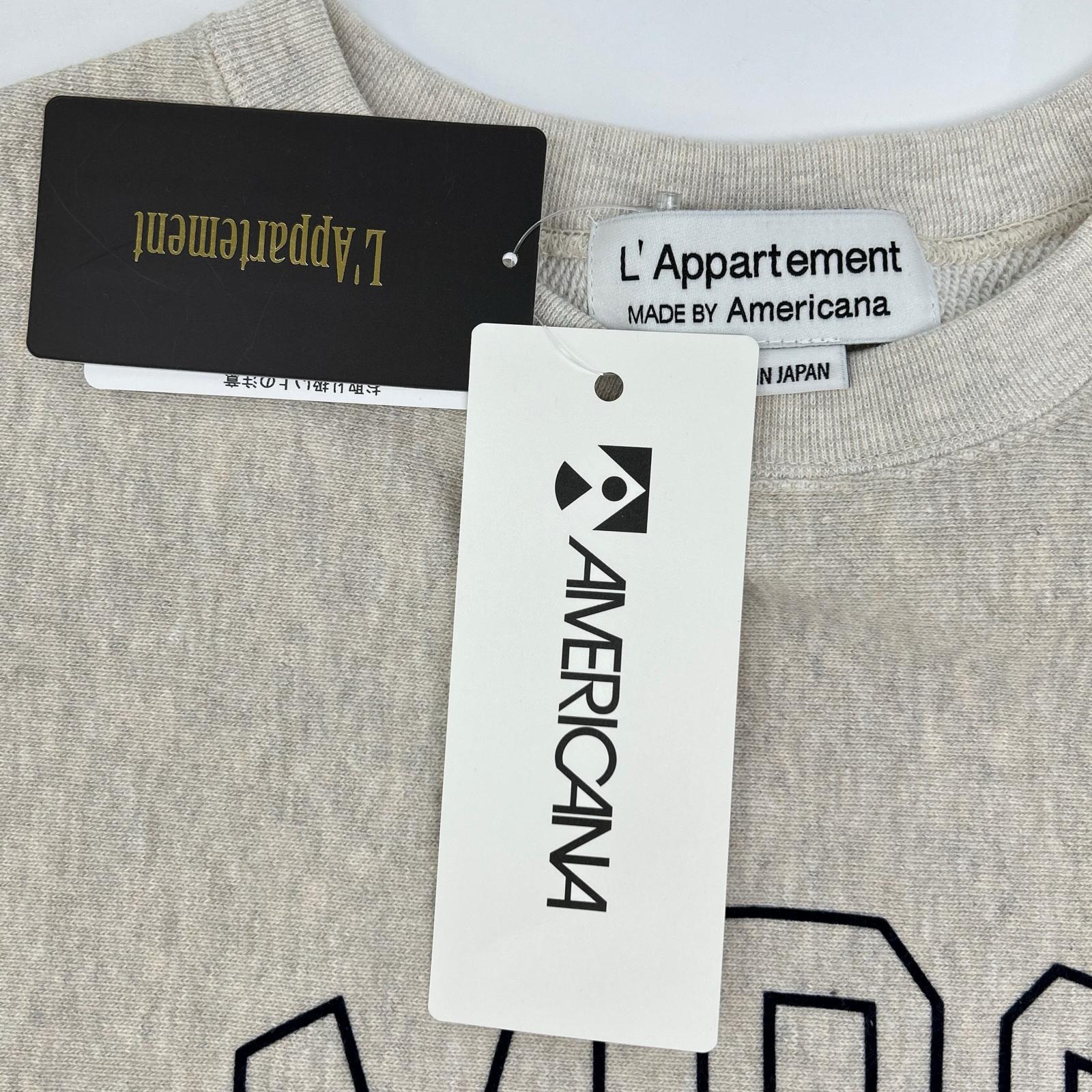 AMERICANA アメリカーナ ×L'Appartement アパルトモン BRF-683A グレー カットオフ スウェット クルー トレーナー トップス