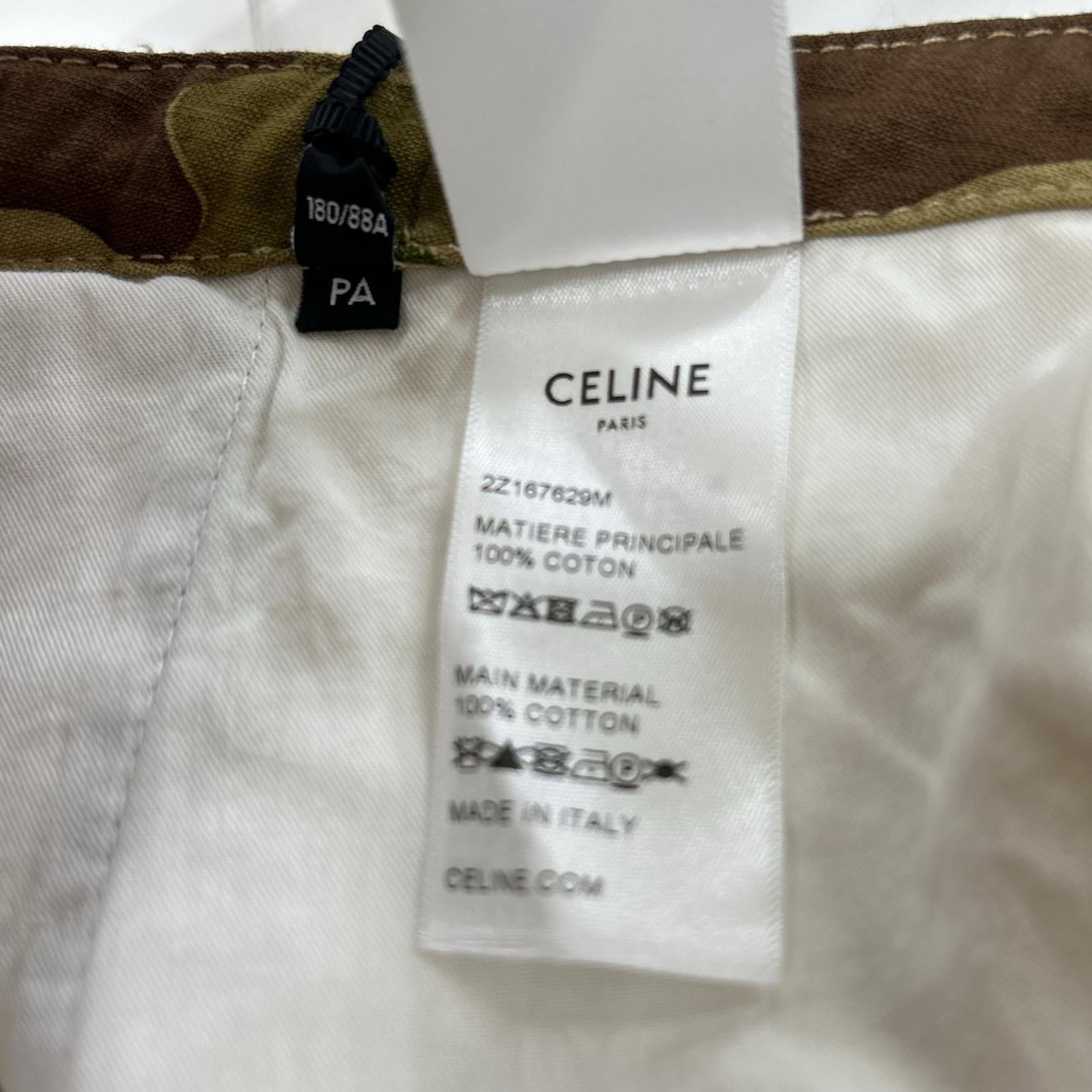 CELINE セリーヌ 2Z167629M 22AW コットン カーゴパンツグリーン カモフラ エディ期 ボトムス
