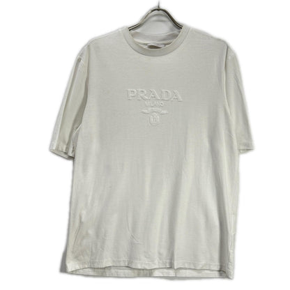 PRADA プラダ UJN897 ホワイト コットン×ナイロン テクニカルコットンTシャツ トップス