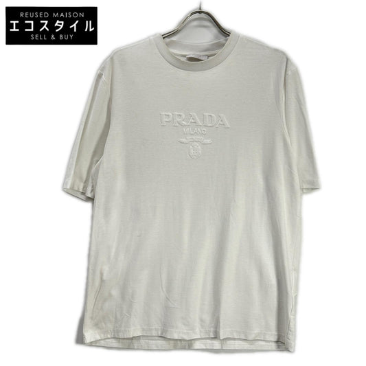 PRADA プラダ UJN897 ホワイト コットン×ナイロン テクニカルコットンTシャツ トップス