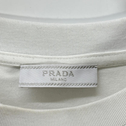 PRADA プラダ UJN897 ホワイト コットン×ナイロン テクニカルコットンTシャツ トップス