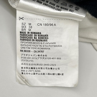 PRADA プラダ UJN897 ホワイト コットン×ナイロン テクニカルコットンTシャツ トップス