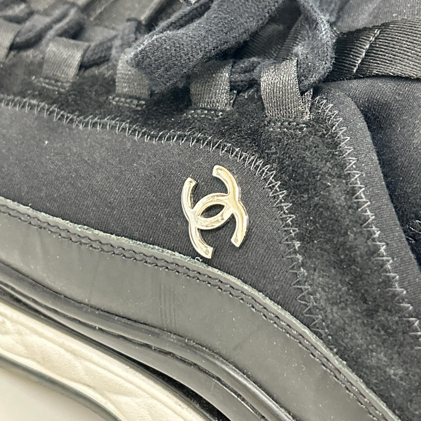 CHANEL シャネル G35618 ココマーク ミックスファイバー ローカット スニーカー シューズ