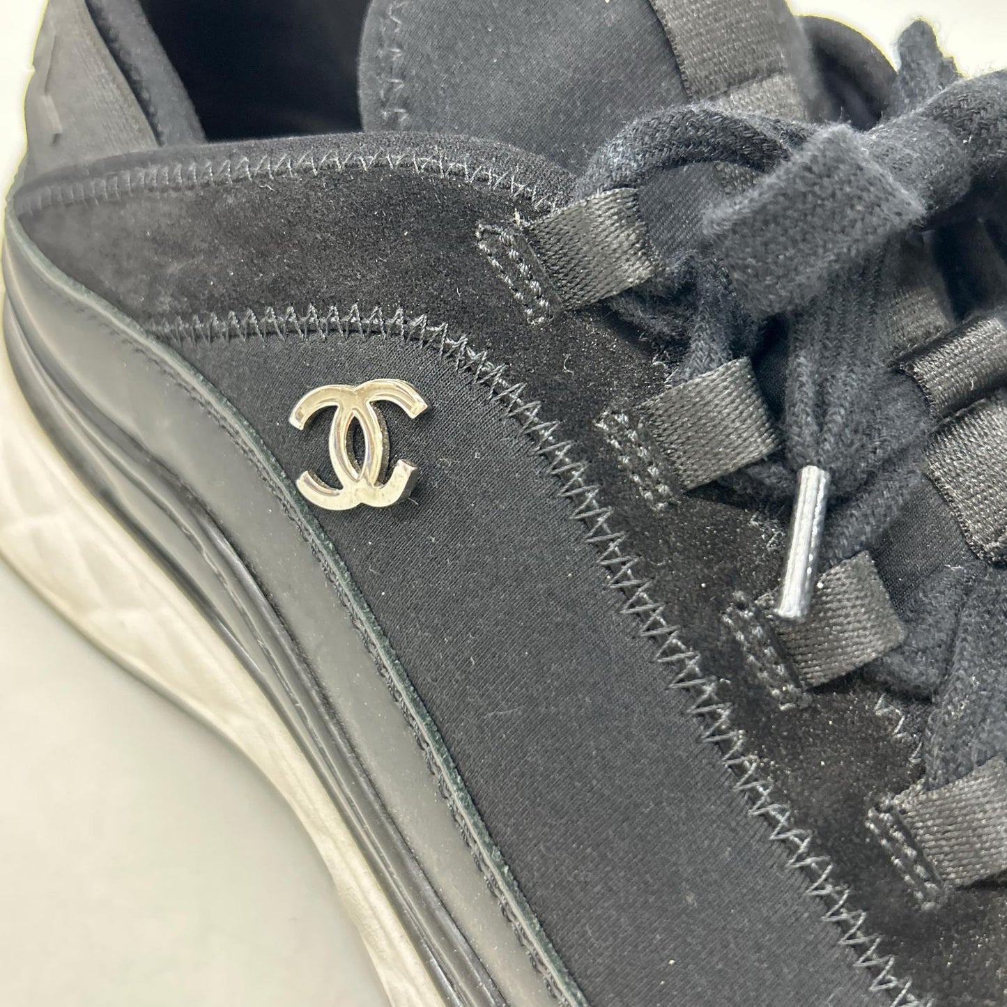 CHANEL シャネル G35618 ココマーク ミックスファイバー ローカット スニーカー シューズ