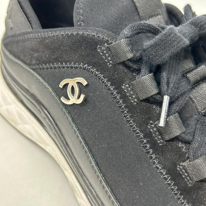CHANEL シャネル G35618 ココマーク ミックスファイバー ローカット スニーカー シューズ