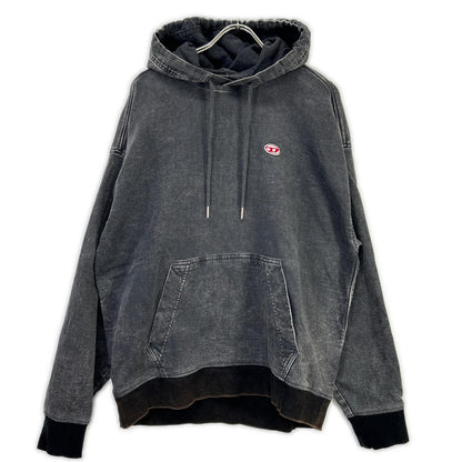 DIESEL ディーゼル ブラック D-UM-RIB-NE ジョグジーンズ プルオーバーパーカ トップス