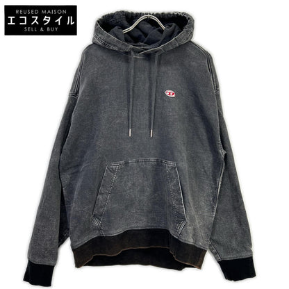 DIESEL ディーゼル ブラック D-UM-RIB-NE ジョグジーンズ プルオーバーパーカ トップス