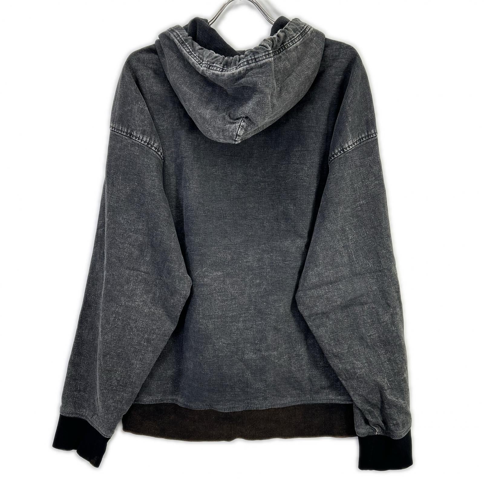 DIESEL ディーゼル ブラック D-UM-RIB-NE ジョグジーンズ プルオーバーパーカ トップス
