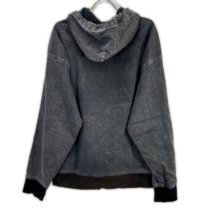 DIESEL ディーゼル ブラック D-UM-RIB-NE ジョグジーンズ プルオーバーパーカ トップス