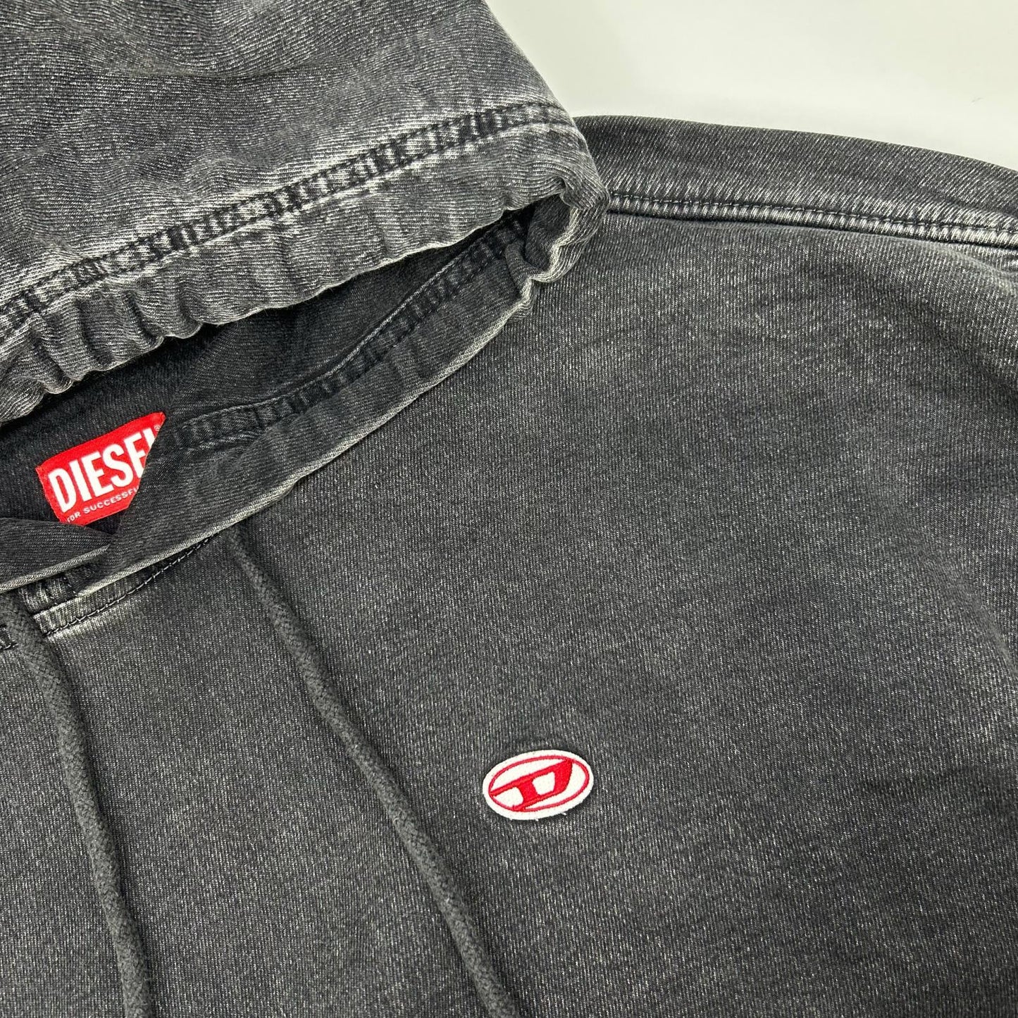 DIESEL ディーゼル ブラック D-UM-RIB-NE ジョグジーンズ プルオーバーパーカ トップス