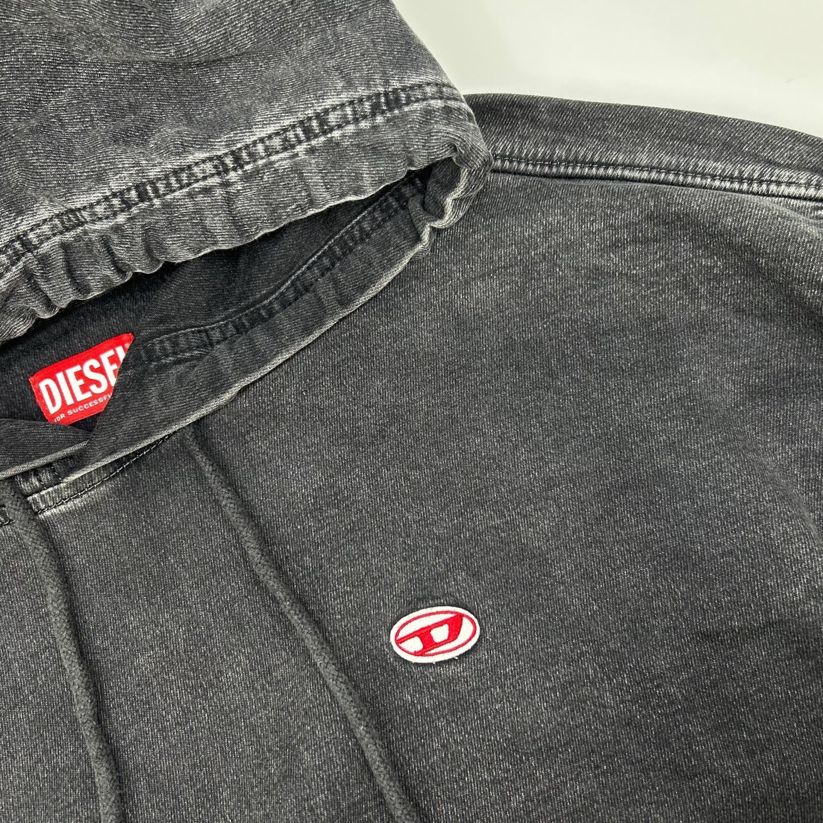 DIESEL ディーゼル ブラック D-UM-RIB-NE ジョグジーンズ プルオーバーパーカ トップス