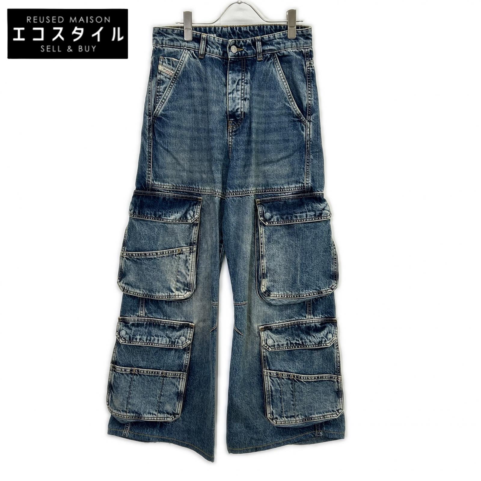 DIESEL ディーゼル インディゴ D-SIRE-CARGO-S カーゴディティールデニムパンツ ボトムス