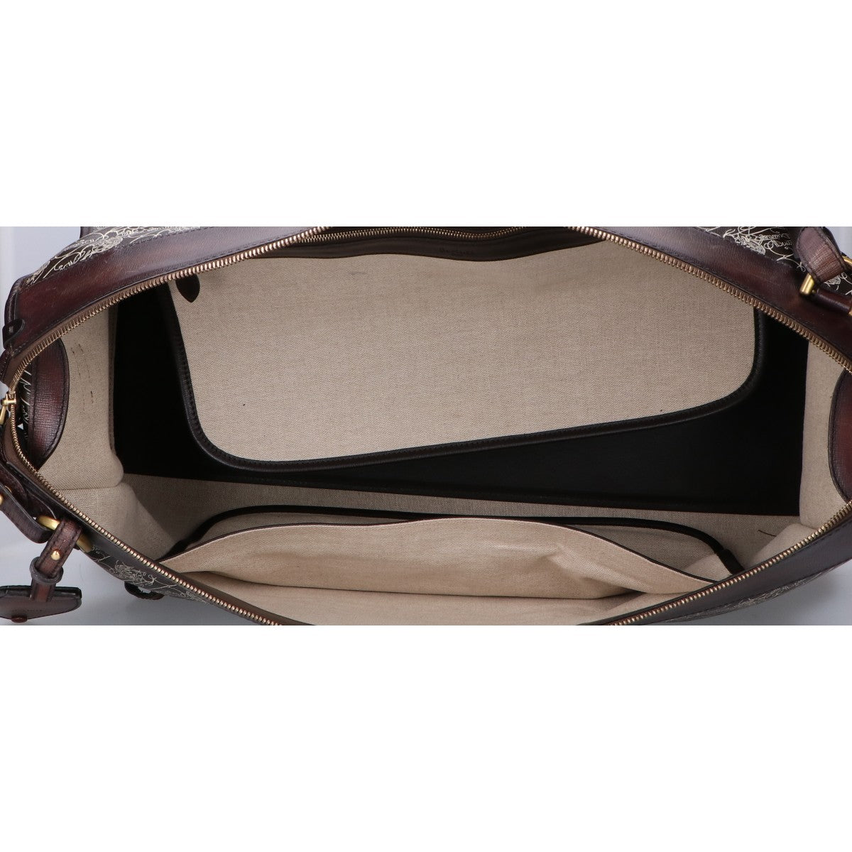 berluti ベルルッティ トワルマルブフ PVC x レザー トラベルバッグ ボストンバッグ
