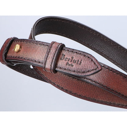 berluti ベルルッティ 美品 トワルマルブフ PVC x レザー スモール メッセンジャーバッグ ショルダーバッグ