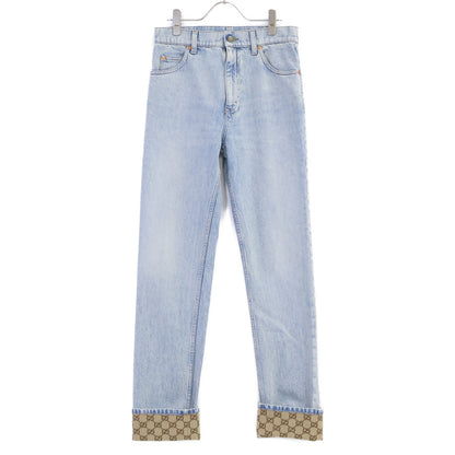 GUCCI グッチ 774078 ライトブルー GG ターンアップ ウォッシュドデニム パンツ ボトムス