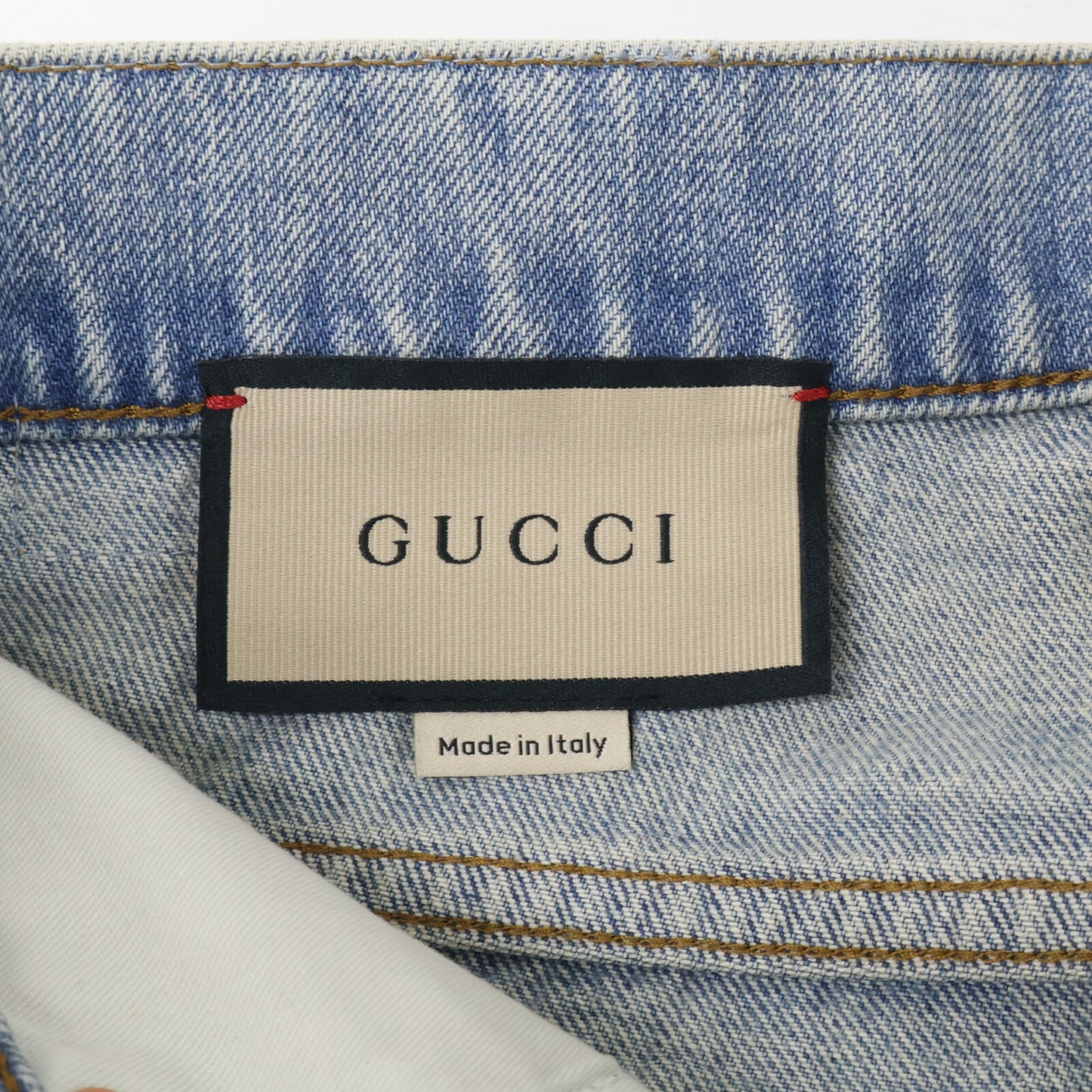 GUCCI グッチ 774078 ライトブルー GG ターンアップ ウォッシュドデニム パンツ ボトムス