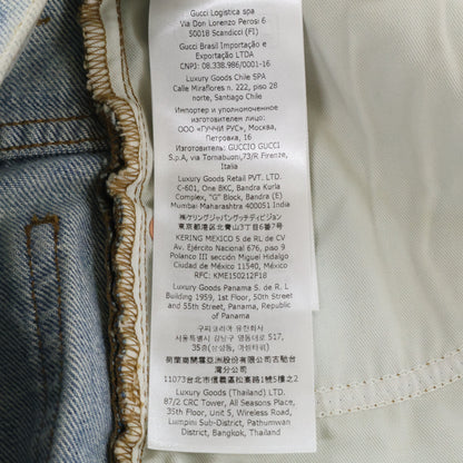 GUCCI グッチ 774078 ライトブルー GG ターンアップ ウォッシュドデニム パンツ ボトムス