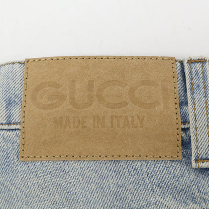 GUCCI グッチ 774078 ライトブルー GG ターンアップ ウォッシュドデニム パンツ ボトムス