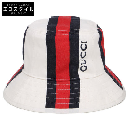 GUCCI グッチ 【新品同様/国内正規】788561 4HBAG ウェブストライプ バケットハット 帽子