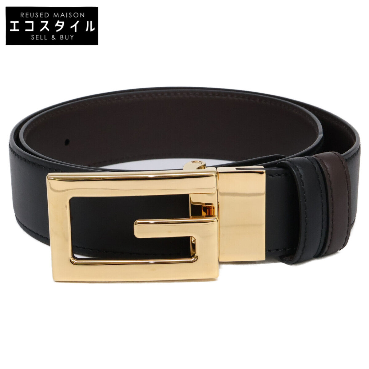 GUCCI グッチ 【美品】626974 AP0BG スクエアG バックル リバーシブル ベルト