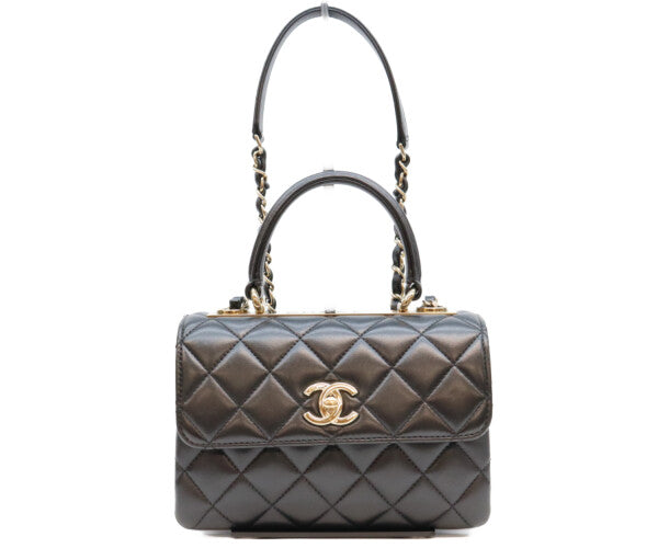 CHANEL シャネル AS4654 黒 ラム ゴールド金具 トレンディCC ミニトップハンドルフラップバッグ ショルダーバッグ
