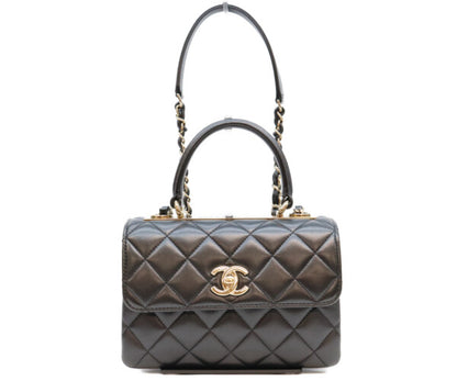 CHANEL シャネル AS4654 黒 ラム ゴールド金具 トレンディCC ミニトップハンドルフラップバッグ ショルダーバッグ