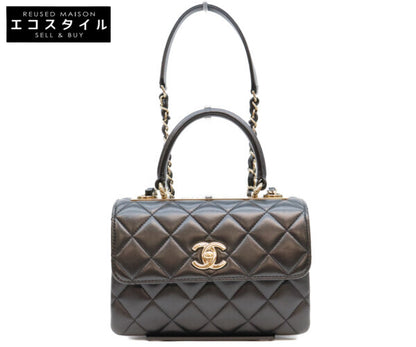 CHANEL シャネル AS4654 黒 ラム ゴールド金具 トレンディCC ミニトップハンドルフラップバッグ ショルダーバッグ