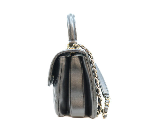 CHANEL シャネル AS4654 黒 ラム ゴールド金具 トレンディCC ミニトップハンドルフラップバッグ ショルダーバッグ