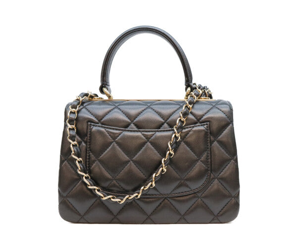 CHANEL シャネル AS4654 黒 ラム ゴールド金具 トレンディCC ミニトップハンドルフラップバッグ ショルダーバッグ