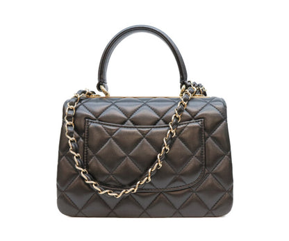 CHANEL シャネル AS4654 黒 ラム ゴールド金具 トレンディCC ミニトップハンドルフラップバッグ ショルダーバッグ