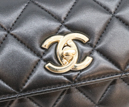 CHANEL シャネル AS4654 黒 ラム ゴールド金具 トレンディCC ミニトップハンドルフラップバッグ ショルダーバッグ