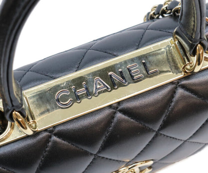 CHANEL シャネル AS4654 黒 ラム ゴールド金具 トレンディCC ミニトップハンドルフラップバッグ ショルダーバッグ