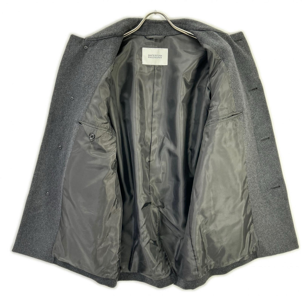 MACKINTOSH PHILOSOPHY マッキントッシュフィロソフィー H1C29-247-08 グレー ポリエステルビーバー ウェリントン ショート コート コート