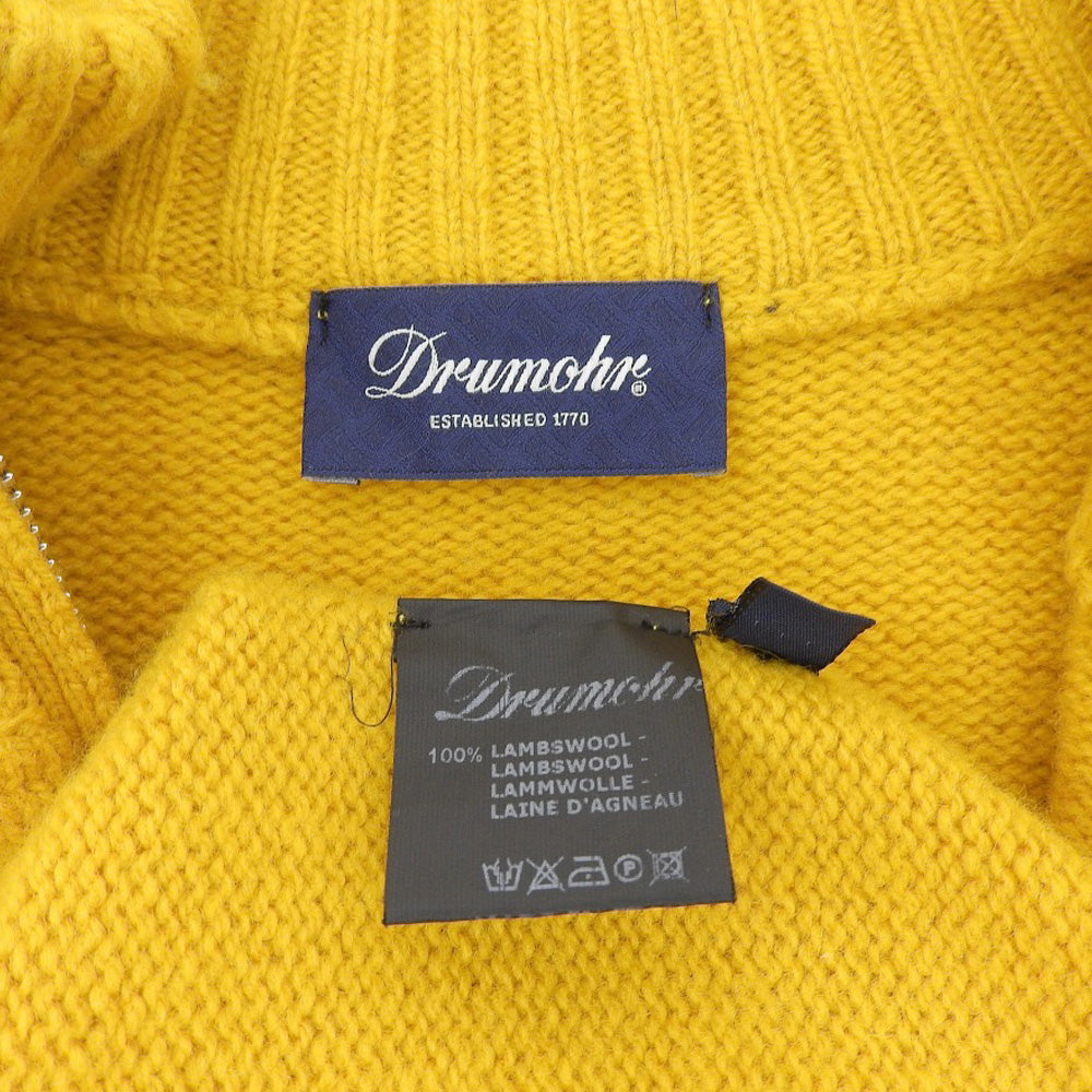 Drumohr ドルモア ハーフジップ ウール ニット プルオーバー トップス メンズ イエロー 48 トップス