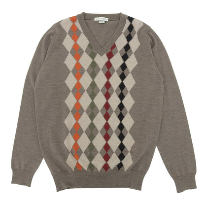JOHN SMEDLEY ジョンスメドレー Vネック セーター ウール100% トップス メンズ グレージュ M トップス