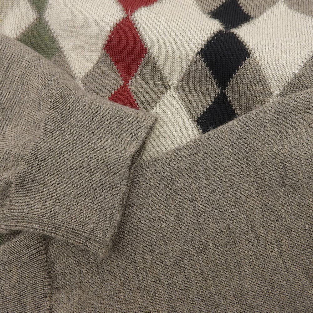 JOHN SMEDLEY ジョンスメドレー Vネック セーター ウール100% トップス メンズ グレージュ M トップス