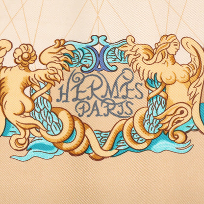 HERMES エルメス 【新品同様】MTGPSOA 帆船 シルク カレ90 スカーフ