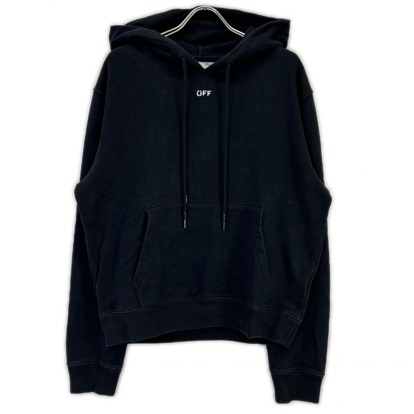 OFF-WHITE オフホワイト OMBB034E20FLE004 ブラック バックロゴプリント スウェットプルオーバーパーカー トップス