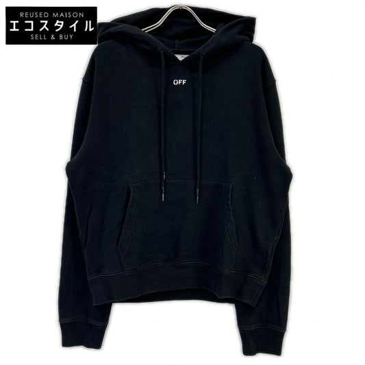 OFF-WHITE オフホワイト OMBB034E20FLE004 ブラック バックロゴプリント スウェットプルオーバーパーカー トップス