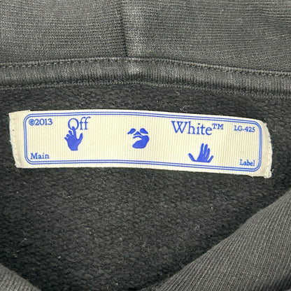 OFF-WHITE オフホワイト OMBB034E20FLE004 ブラック バックロゴプリント スウェットプルオーバーパーカー トップス