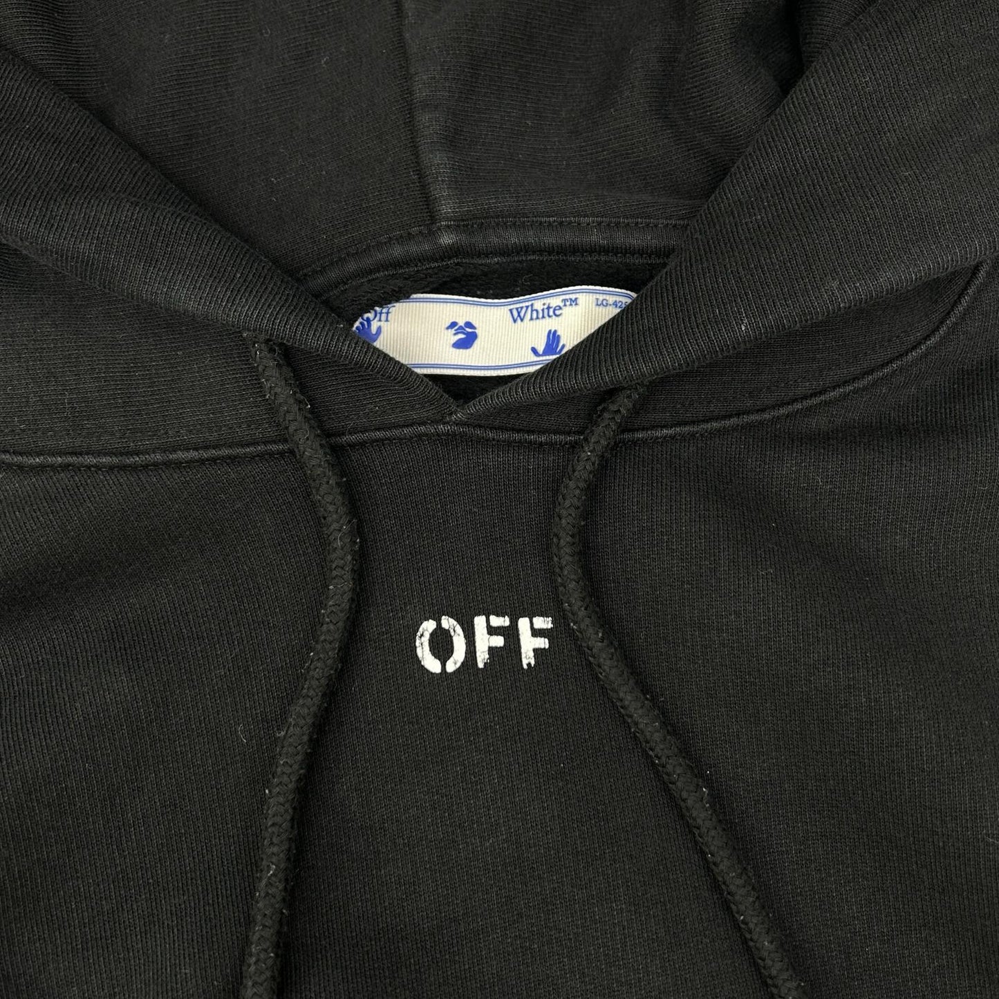 OFF-WHITE オフホワイト OMBB034E20FLE004 ブラック バックロゴプリント スウェットプルオーバーパーカー トップス