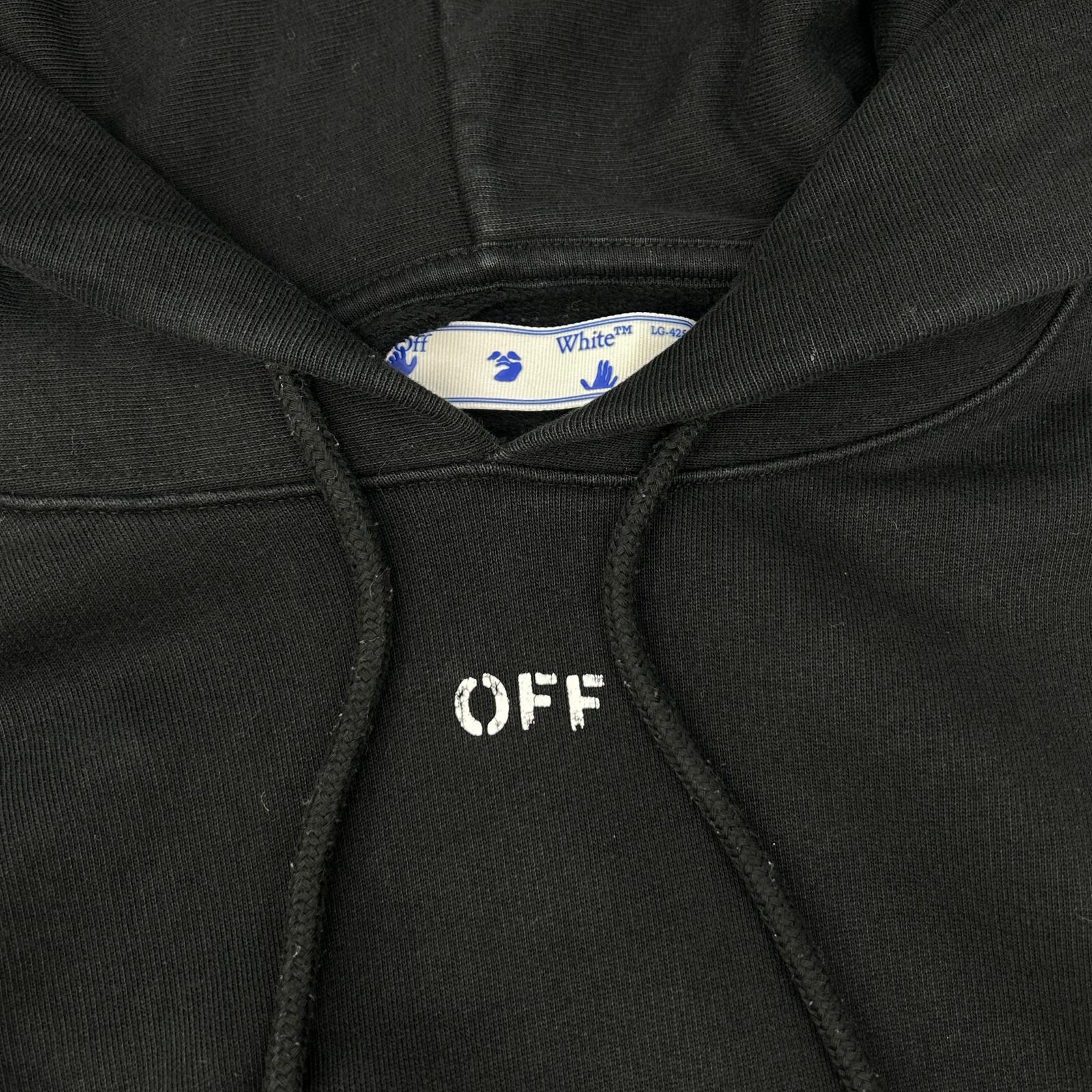 OFF-WHITE オフホワイト OMBB034E20FLE004 ブラック バックロゴプリント スウェットプルオーバーパーカー トップス